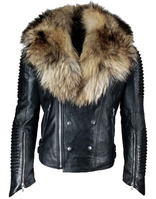 Mens Genuine Leather Jacket With Fur | Worldwide Shipping - Bioleathers