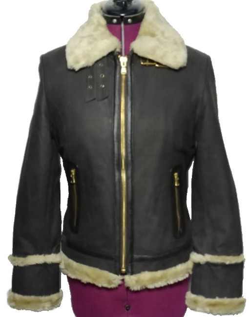 Womens Blossom Shearling Leather Jacket | Genuine Leather- Bioleathers