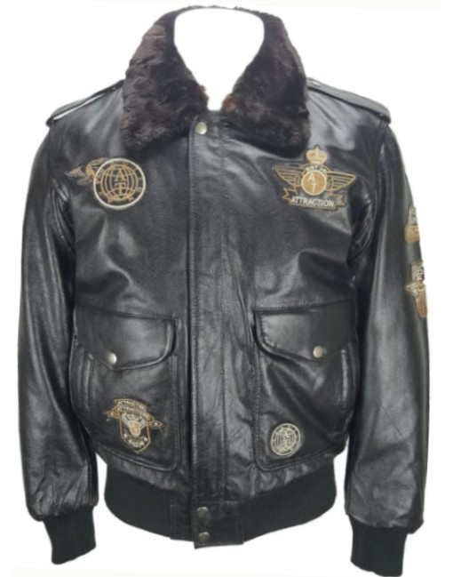 Mens Airforce Flight Bomber Leather Jacket | Genuine Leather- Bioleathers