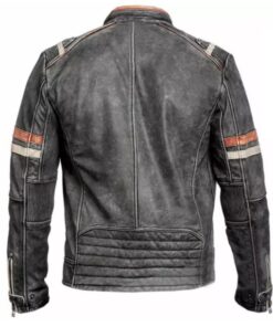 Men gray leather jacket