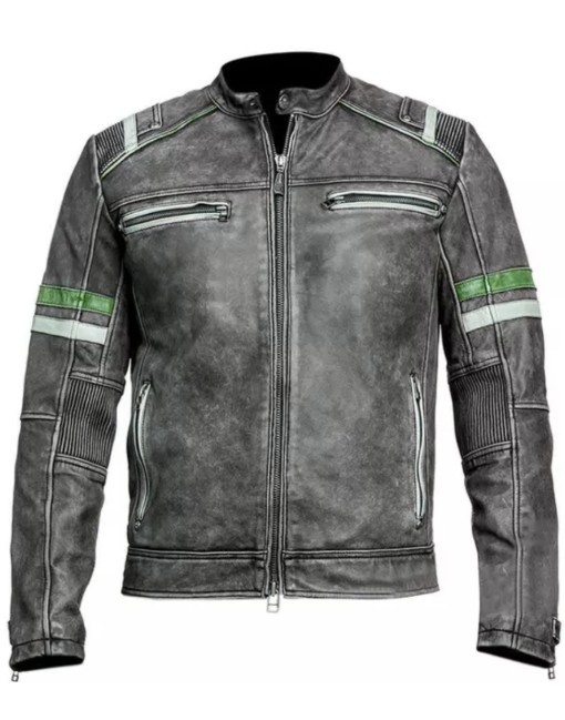 Gray leather jacket