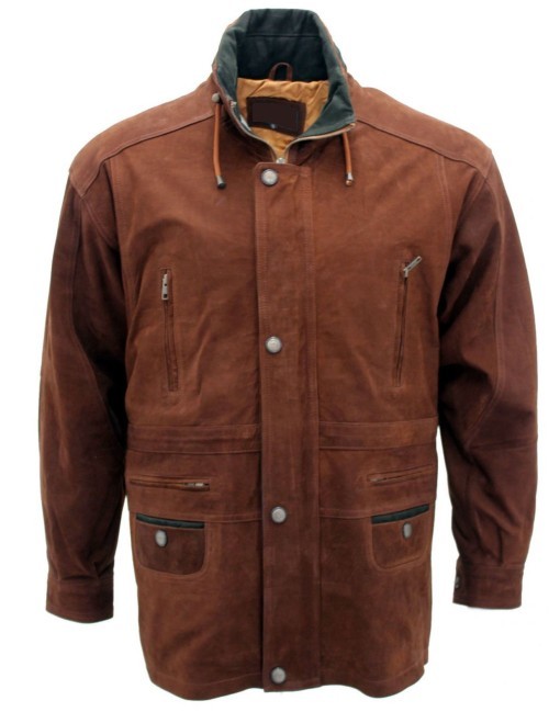 Mens Parker Nubuck Leather Jacket | Genuine Leather - Bioleathers.com