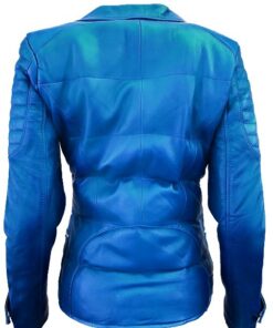 Blue puffer jacket