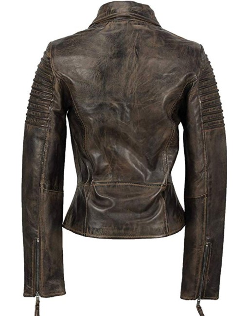 nevada brown biker leather jacket