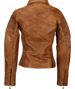 tan biker leather jacket