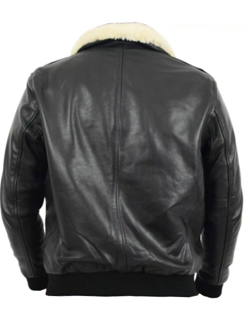 black aviator leather jacket