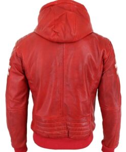 men red bomber leather jacket