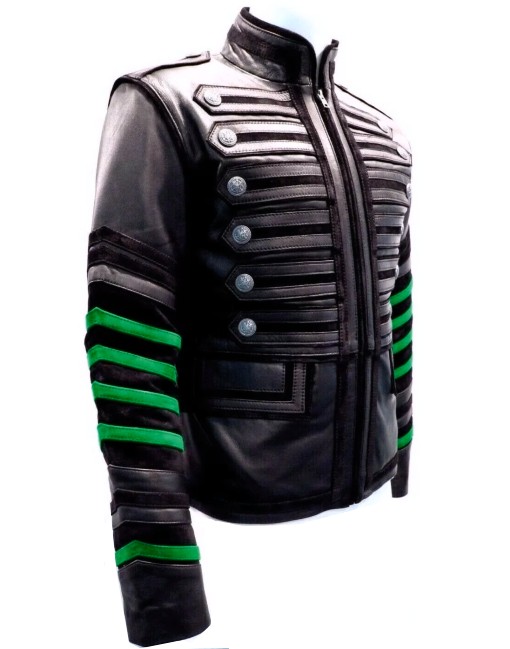 green vintage leather jacket