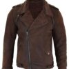 Brown suede leather jacket