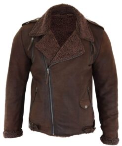 Brown suede leather jacket
