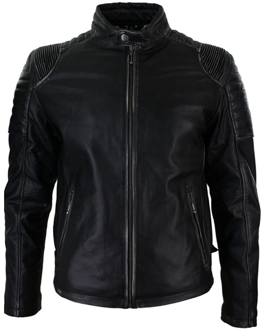 Black biker Leather Jacket