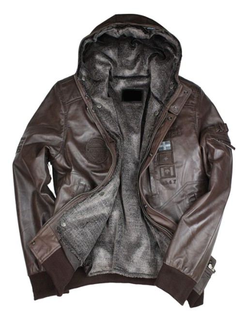 chocolate brown bomber leather jacket