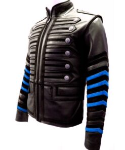 super blue vintage leather jacket