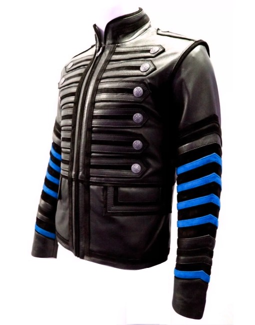 super blue vintage leather jacket