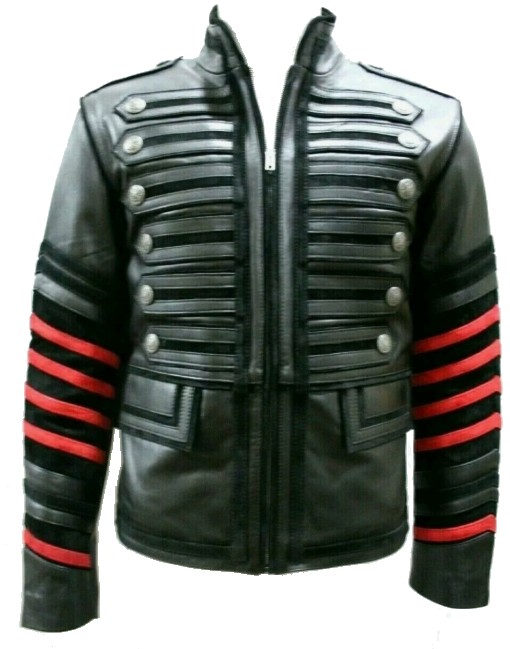 red vintage leather jacket