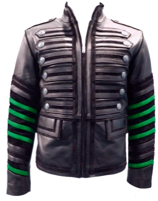 green vintage leather jacket