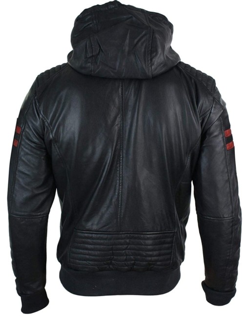 black bomber leather jacket