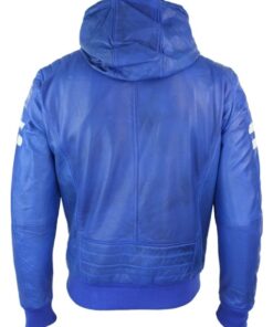 super blue bomber leather jacket