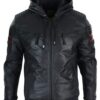 mens black bomber leather jacket