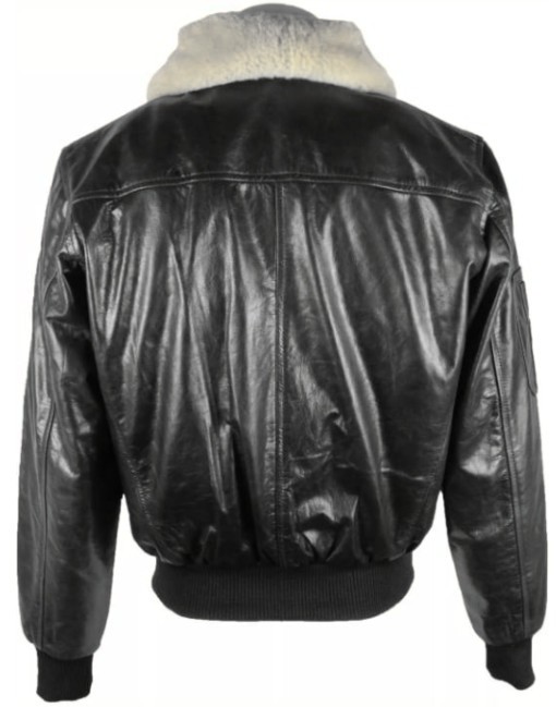 black aviator leather jacket