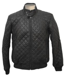 black bomber leather jacket