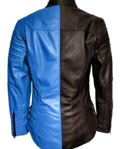 black blue leather jacket