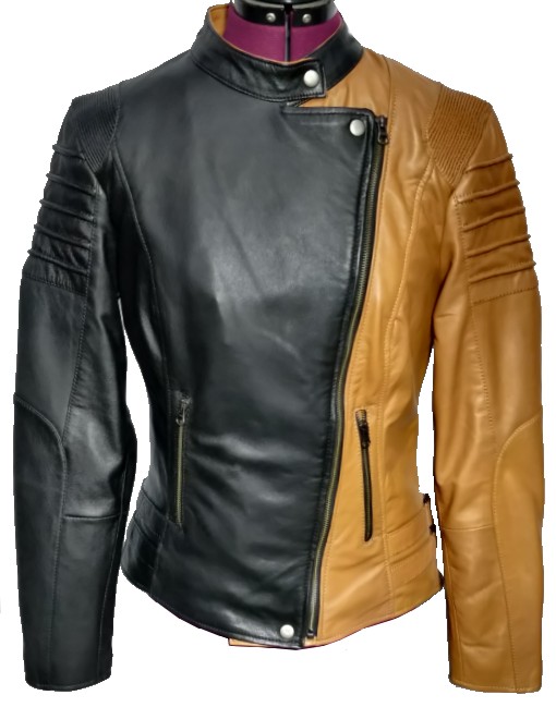 black tan leather jacket
