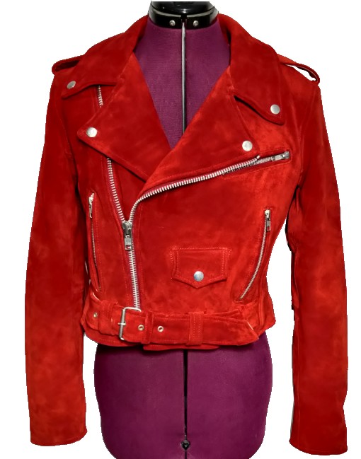 red suede biker jacket
