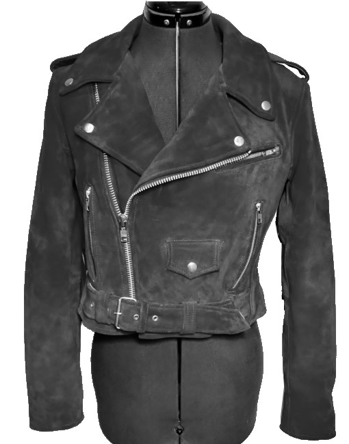 black suede biker jacket