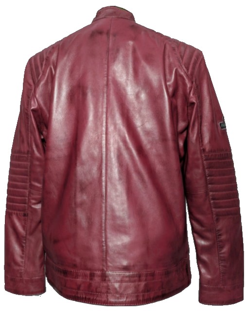 burnish red leather jacket