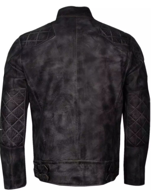 hand-waxed leather jacket