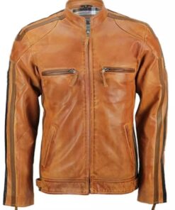 tan leather jacket