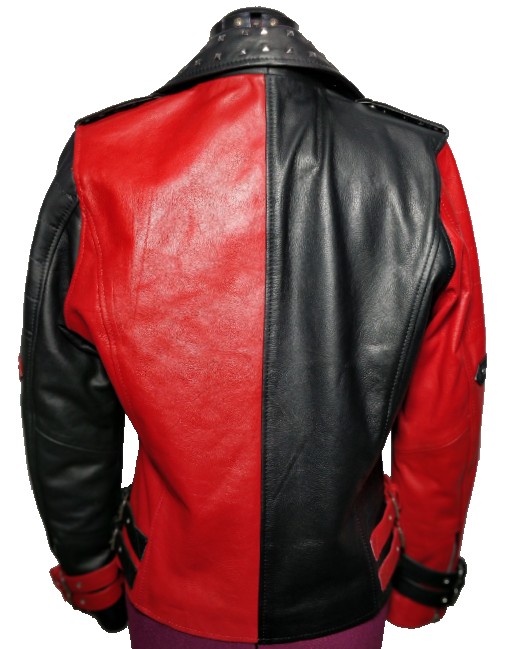 black and red leather jacket