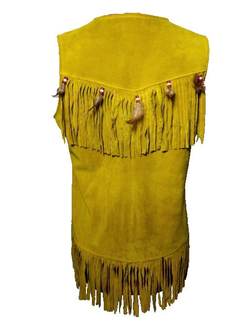 yellow suede leather vest