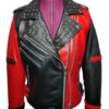 black red leather jacket