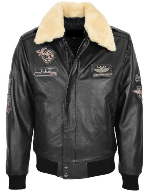 men black pilot leather jacket