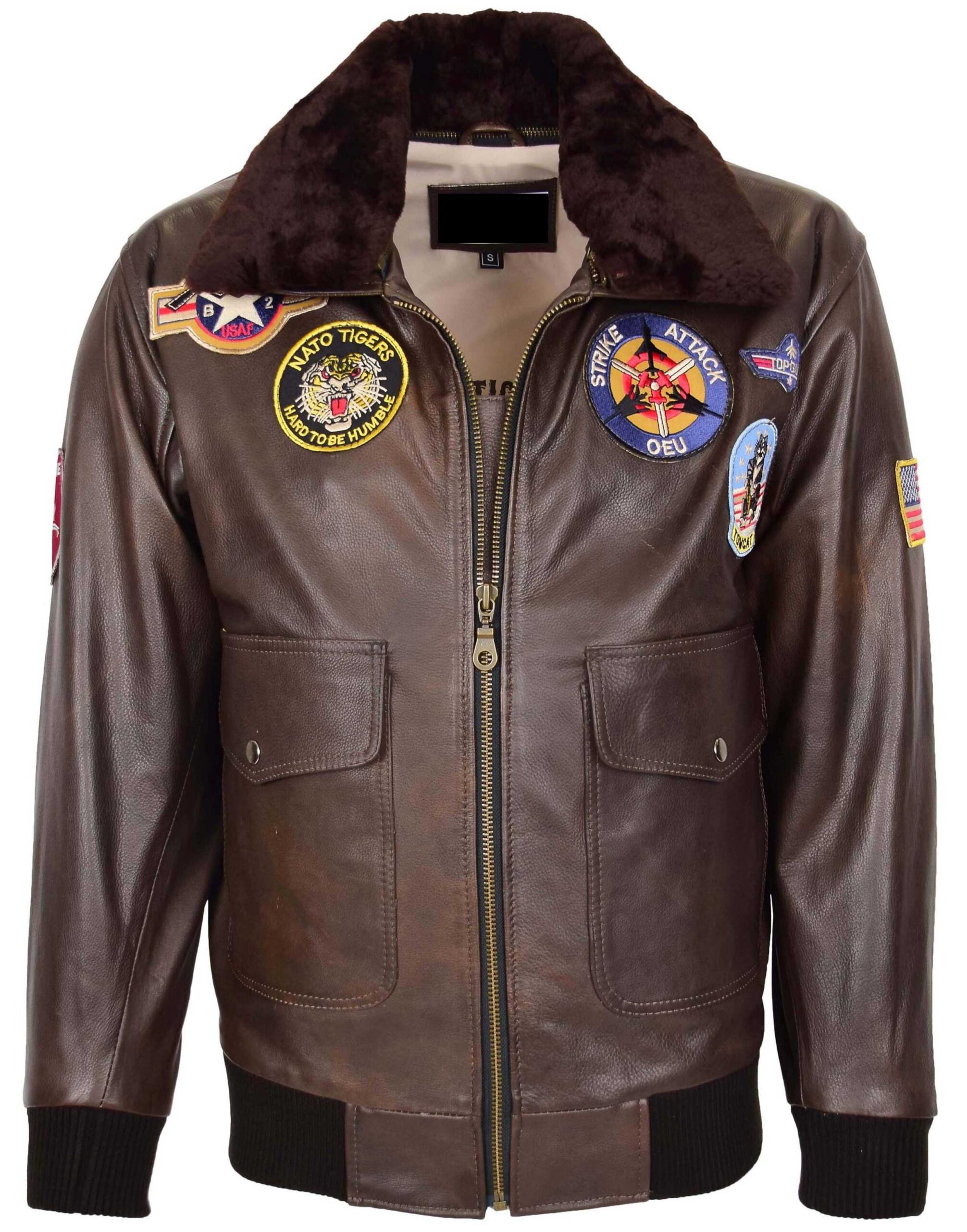 Mens Top Gun Flight Leather Jacket | Genuine Leather - Bioleathers.com