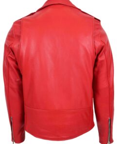 men red biker leather jacket