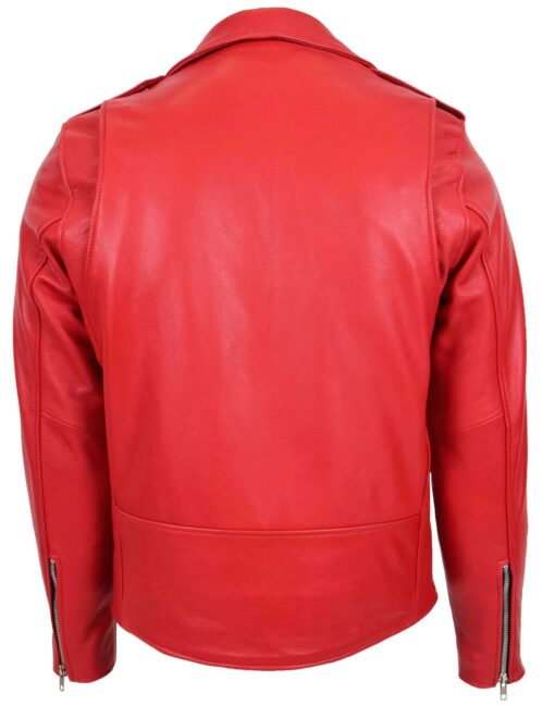 men red biker leather jacket