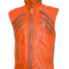 Orange leather vest