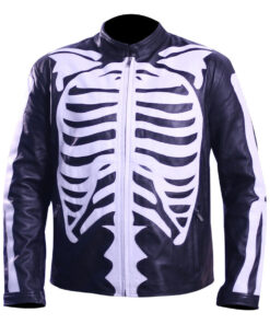 Bone skeleton leather jacket